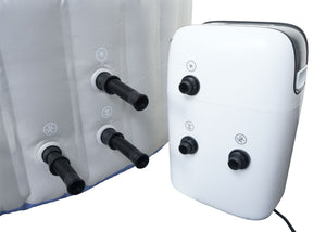 Whirlpool für 5 Personen rund, aufblasbar, beheizbar, grau-blau