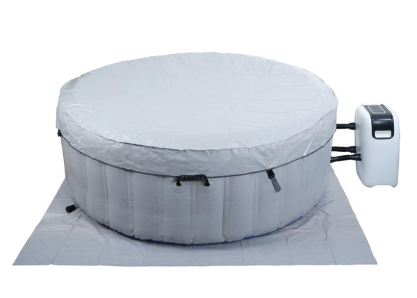 Whirlpool für 5 Personen rund, aufblasbar, beheizbar, grau-blau