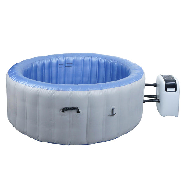 Whirlpool für 5 Personen rund, aufblasbar, beheizbar, grau-blau