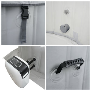Whirlpool für 4 Personen, rund, beheizbar, Ø180cm, grau-weiss