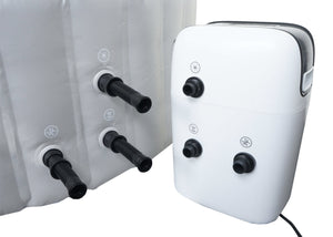Whirlpool für 4 Personen, rund, beheizbar, Ø180cm, grau-weiss