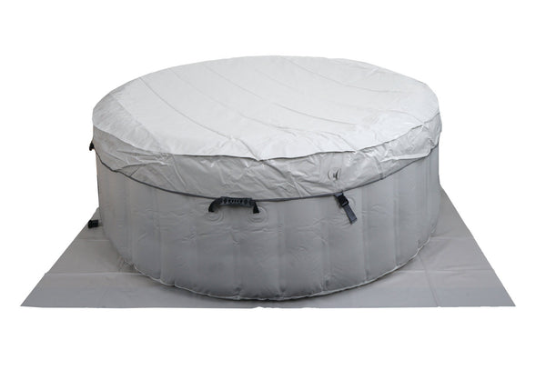 Whirlpool für 4 Personen, rund, beheizbar, Ø180cm, grau-weiss