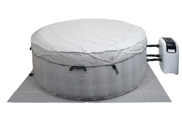 Whirlpool für 4 Personen, rund, beheizbar, Ø180cm, grau-weiss