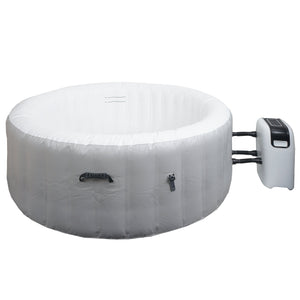 Whirlpool für 4 Personen, rund, beheizbar, Ø180cm, grau-weiss