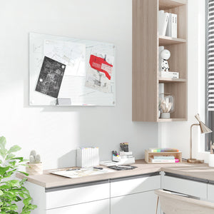 Whiteboard Magnettafel Glas mit Zubehör für Büro und Homeoffice weiss
