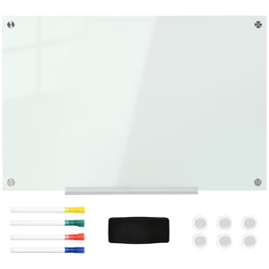 Whiteboard Magnettafel Glas mit Zubehör für Büro und Homeoffice weiss