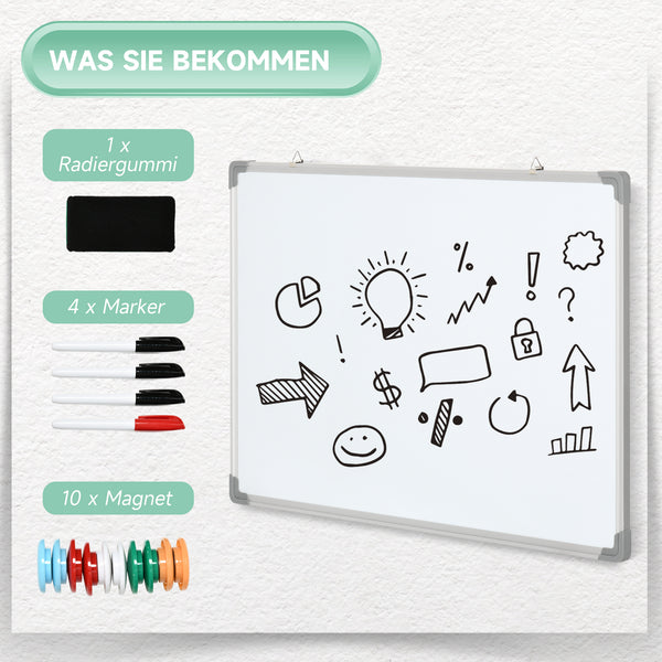 Whiteboard Magnettafel mit Zubehör für Büro und Schule