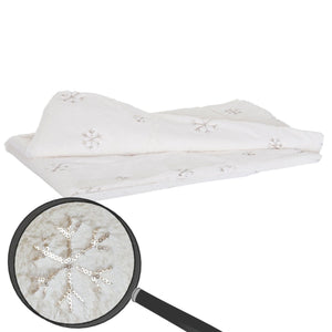 Wohndecke Tagesdecke Kuscheldecke flauschig Pailletten 150x120cm weiss