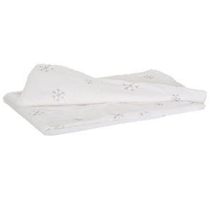 Wohndecke Tagesdecke Kuscheldecke flauschig Pailletten 150x120cm weiss