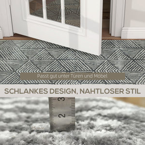 Wohnzimmer Teppich waschbar modern 150x80cm dunkelgrau