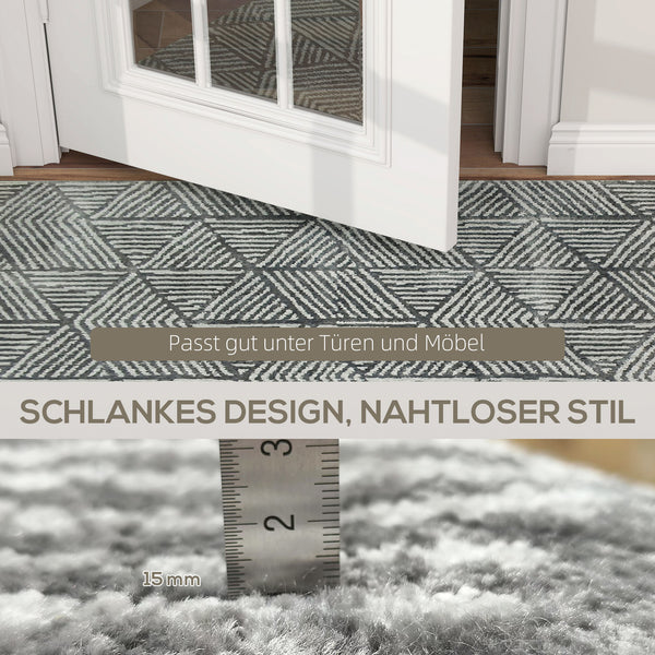 Wohnzimmer Teppich waschbar modern 150x80cm dunkelgrau