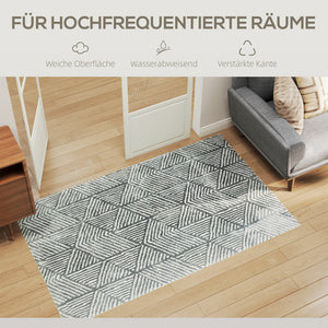 Wohnzimmer Teppich waschbar modern 150x80cm dunkelgrau