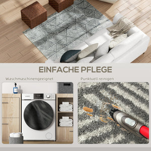 Wohnzimmer Teppich waschbar modern 150x80cm dunkelgrau