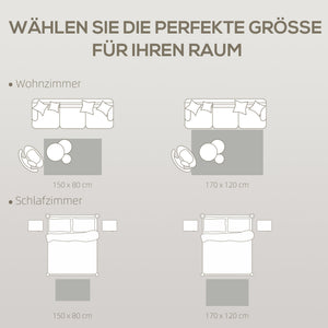 Wohnzimmer Teppich waschbar modern 150x80cm dunkelgrau