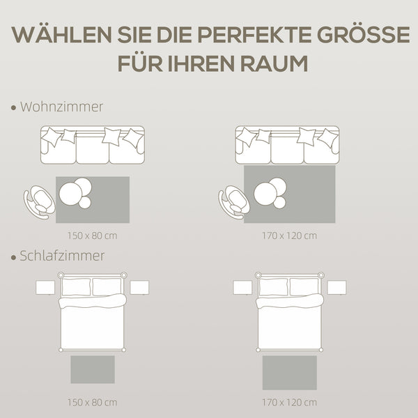 Wohnzimmer Teppich waschbar modern 150x80cm dunkelgrau
