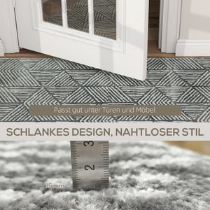 Wohnzimmer Teppich waschbar modern 150x80cm dunkelgrau