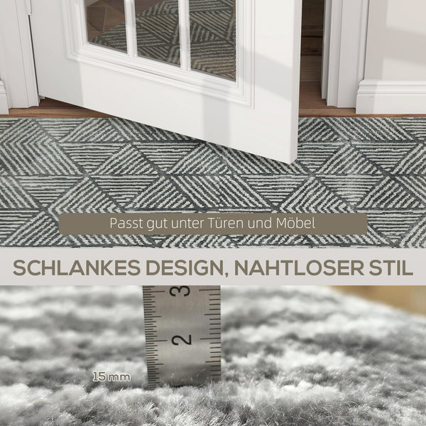 Wohnzimmer Teppich waschbar modern 150x80cm dunkelgrau