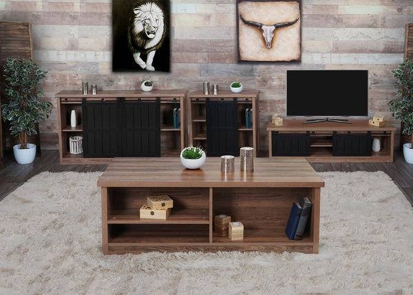 Wohnzimmerset TV-Rack Sideboard Kommode Couchtisch Industrial braun