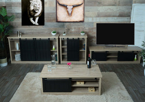 Wohnzimmerset TV-Rack Sideboard Kommode Couchtisch Industrial naturfarben