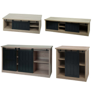 Wohnzimmerset TV-Rack Sideboard Kommode Couchtisch Industrial naturfarben