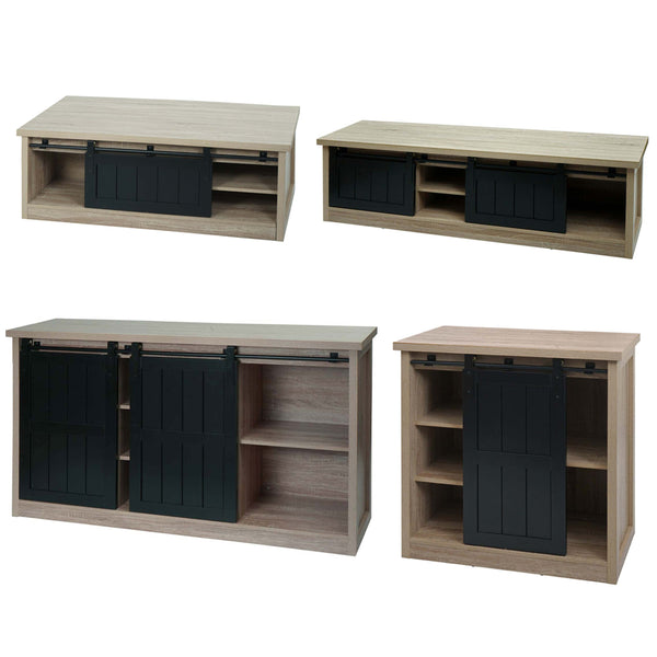 Wohnzimmerset TV-Rack Sideboard Kommode Couchtisch Industrial naturfarben
