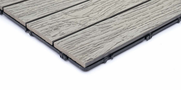 WPC Bodenfliesen Holzoptik antik-braun 1m² für Terrasse Balkon