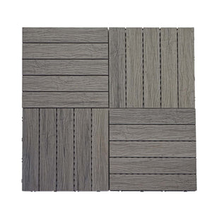 WPC Bodenfliesen Holzoptik antik-braun 1m² für Terrasse Balkon