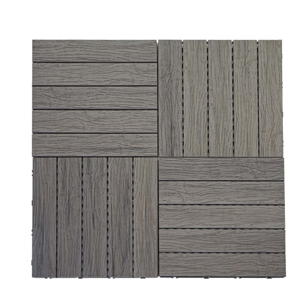 WPC Bodenfliesen Holzoptik antik-braun 1m² für Terrasse Balkon