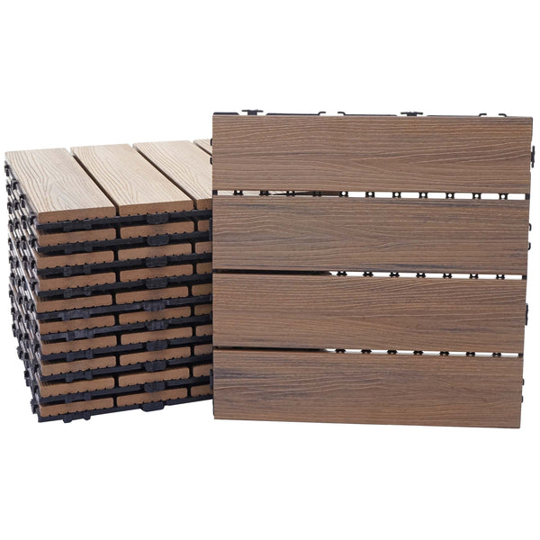 WPC Gartenfliese 1m2 JAM-E20 Holzoptik 11x je 30x30cm