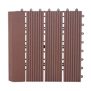 WPC Gartenfliese Rhone + Abschluss Holzoptik 1m2 Premium senkrecht