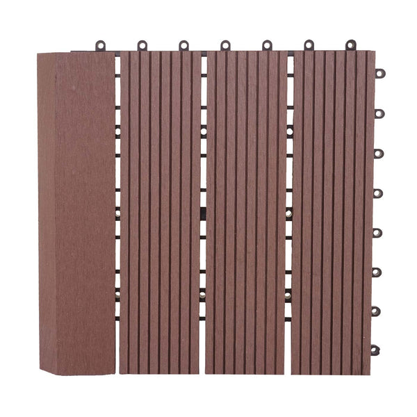 WPC Gartenfliese Rhone + Abschluss Holzoptik 1m2 Premium senkrecht