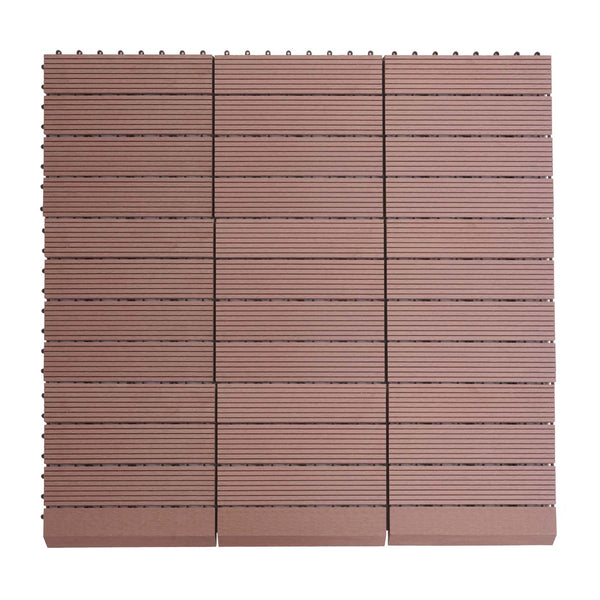 WPC Gartenfliese Rhone + Abschluss Holzoptik 1m2 Premium senkrecht