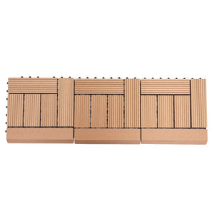 WPC Gartenfliese Rhone + Abschluss Holzoptik 1m2 Premium versetzt