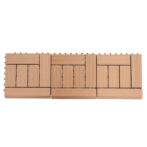 WPC Gartenfliese Rhone + Abschluss Holzoptik 1m2 Premium versetzt