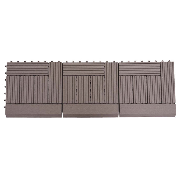 WPC Gartenfliese Rhone + Abschluss Holzoptik 1m2 Premium versetzt