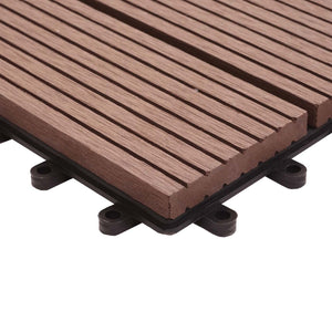 WPC Gartenfliese Rhone + Abschluss Holzoptik 1m2 Premium waagrecht