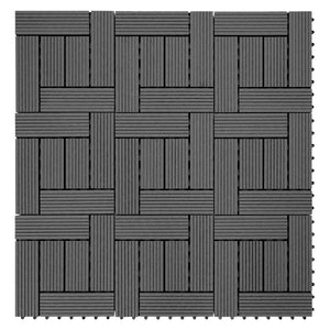 WPC Gartenfliese Rhone Holzoptik 1m2 Basis anthrazit versetzt