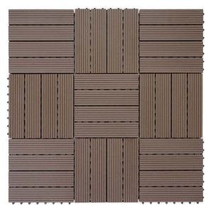 WPC Gartenfliese Rhone Holzoptik 1m2 Basis coffee linear