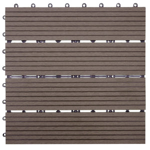 WPC Gartenfliese Rhone Holzoptik 1m2 Basis coffee linear