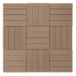 WPC Gartenfliese Rhone Holzoptik 1m2 Basis teak linear