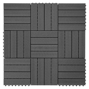 WPC Gartenfliese Rhone Holzoptik 1m2 Premium anthrazit linear