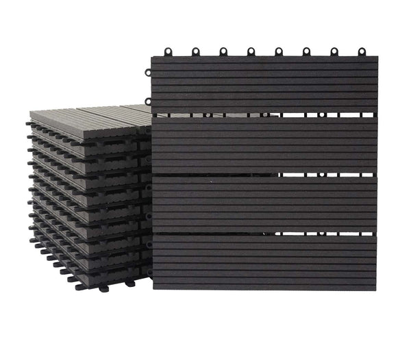 WPC Gartenfliese Rhone Holzoptik 1m2 Premium anthrazit linear