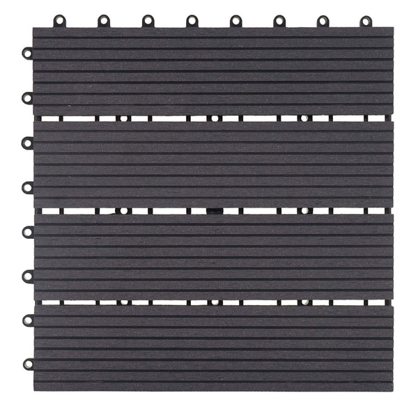 WPC Gartenfliese Rhone Holzoptik 1m2 Premium anthrazit linear