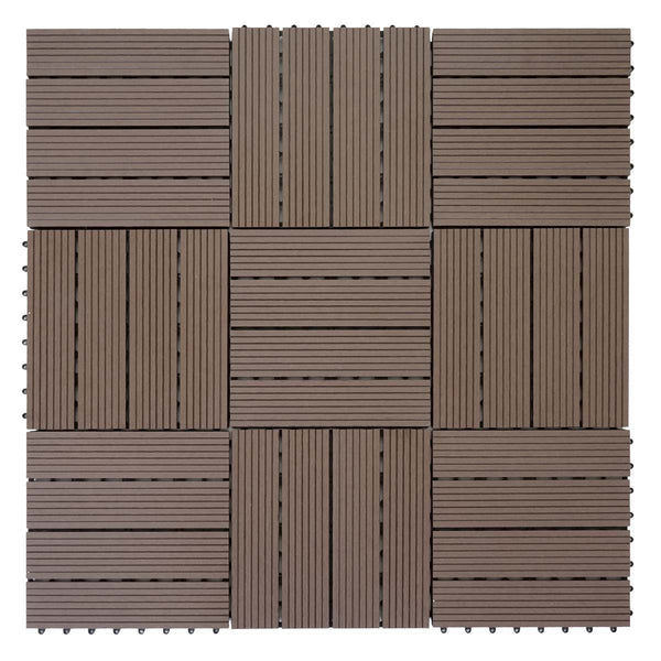 WPC Gartenfliese Rhone Holzoptik 1m2 Premium coffee linear