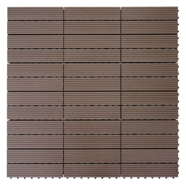 WPC Gartenfliese Rhone Holzoptik 1m2 Premium coffee linear