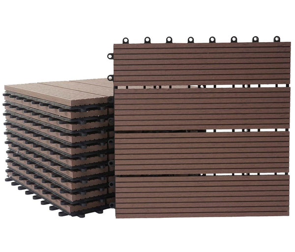 WPC Gartenfliese Rhone Holzoptik 1m2 Premium coffee linear