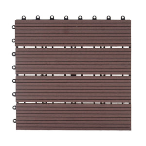 WPC Gartenfliese Rhone Holzoptik 1m2 Premium coffee linear