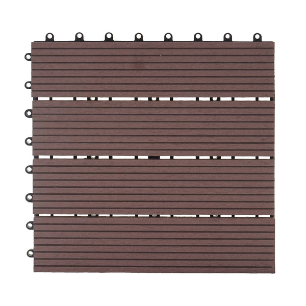 WPC Gartenfliese Rhone Holzoptik 1m2 Premium coffee linear