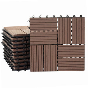 WPC Gartenfliese Rhone Holzoptik 1m2 Premium coffee Vierecke