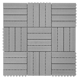 WPC Gartenfliese Rhone Holzoptik 1m2 Premium grau linear